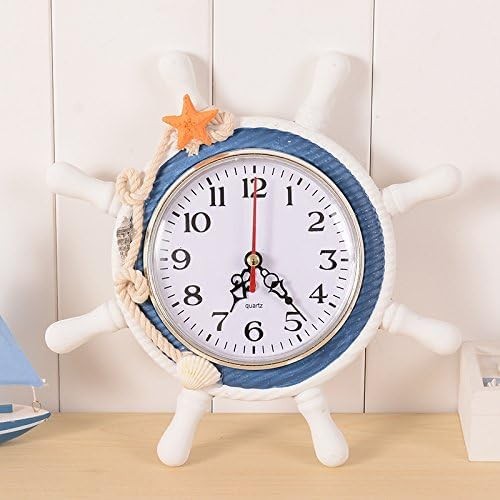 Wall Clock,Nautical Clocks Beach Wheel Wall Clock Decoration Maritime Decorative Time Clock Sailboat