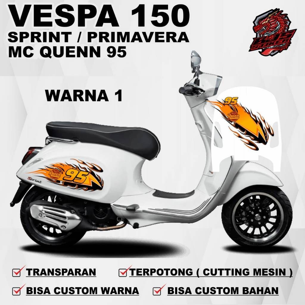 Vespa primavera Vespa sprint 150 mc queen 95 uv Transparent Sticker