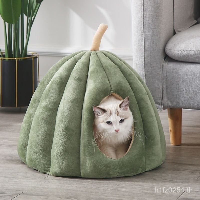 วิลล่าแมวครอกแมวครอกรักษาฤดูหนาวที่อบอุ่นหนา✅Sleep Four Seasons Universal Closed-Enclosed Pet Cat ทร