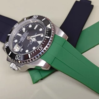 {ยางธรรมชาติ}สายนาฬิกาสําหรับ Rolex – เข้ากันได้กับ Daytona, Submariner, Explorer, GMT-Master (20mm, 21mm) – สายนาฬิกากันน้ําแบบสปอร์ตสําหรับผู้ชาย
