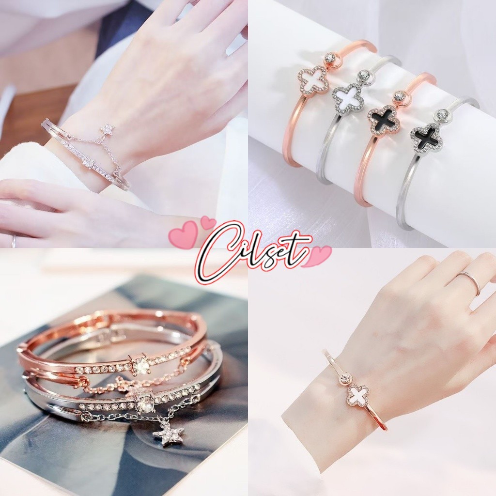 Cilset🛒พร้อมส่ง🎀 กําไลข้อมือดอกไม้ สร้อยข้อมือ เครื่องประดับแฟชั่น สไตล์เกาหลี /BRL-3/BRL-4
