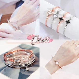 Cilset🛒พร้อมส่ง🎀 กําไลข้อมือดอกไม้ สร้อยข้อมือ เครื่องประดับแฟชั่น สไตล์เกาหลี /BRL-3/BRL-4