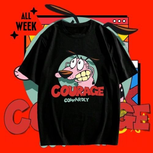 เสื้อยืดพิมพ์ลาย COURAGE ทำจากผ้าฝ้ายแท้ระบายอากาศ