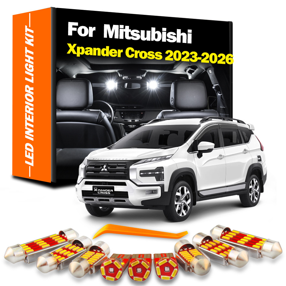 7 ชิ้น LED ภายในโดมไฟอ่านหนังสือชุดหลอดไฟสําหรับ Mitsubishi Xpander Cross 2023 2024 2025 2026 โคมไฟป้ายทะเบียน Canbus