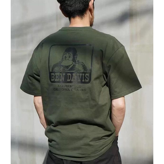 ผ้าฝ้ายแท้ BEN DAVIS BEN DAVIS หลวมแขนสั้นผู้ชายผู้หญิงพร้อมสต็อก
