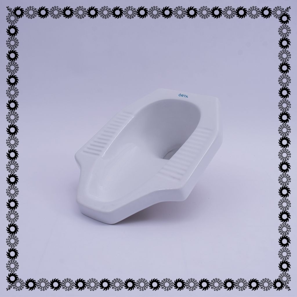 Orta primo โถสุขภัณฑ์นั่งยองสีน้ําเงินและขาว