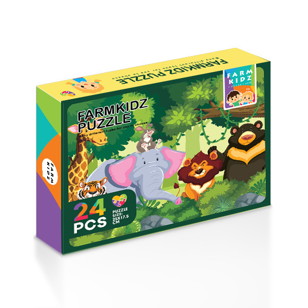 (wonder game) : FK3-จิ๊กซอว์กล่อง 24PCS-G : Farmkidz Puzzle Box 24PCS (FK3-PZB-MIX20-G) BOX : W15.4x