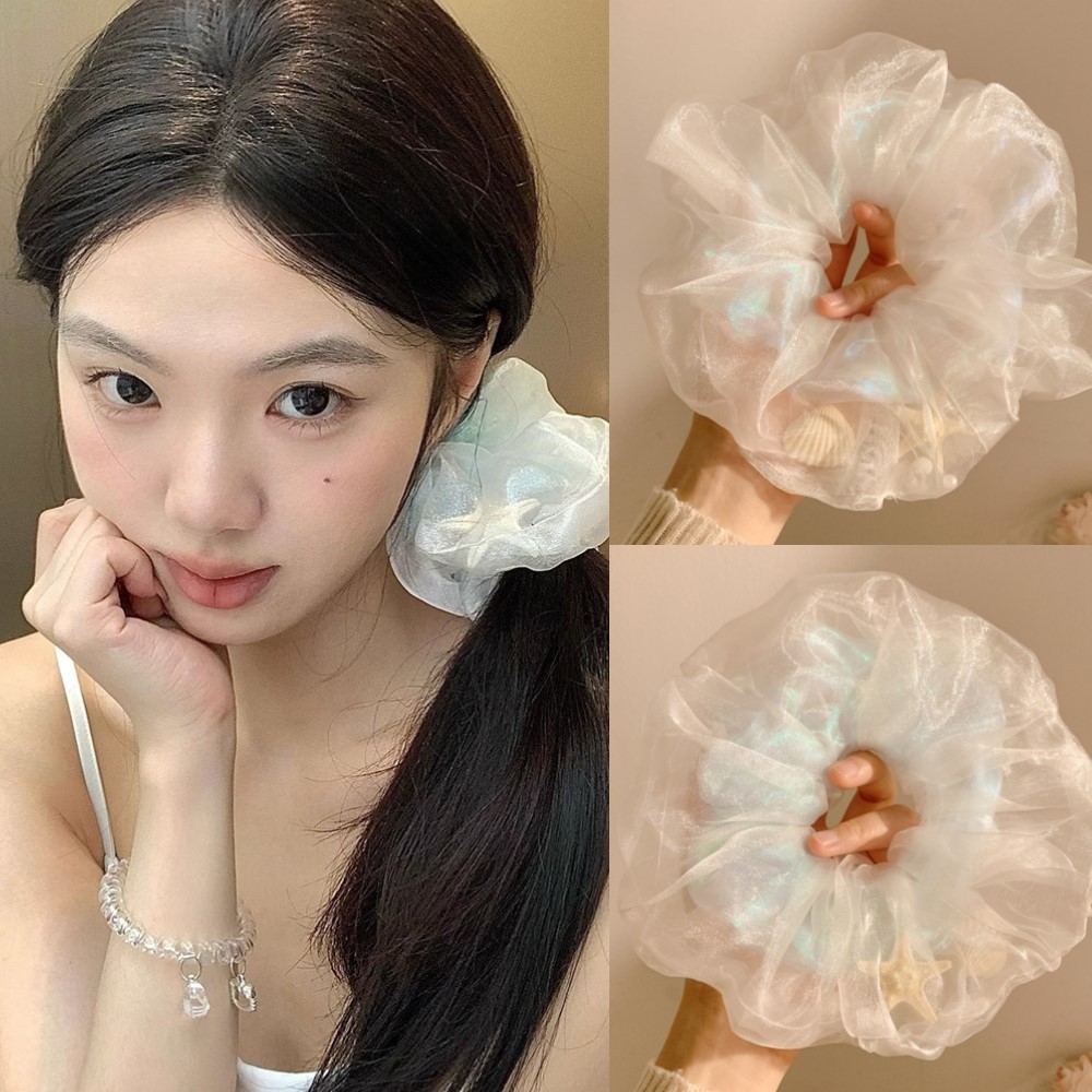 แฟนตาซีปุยนางเงือกตาข่ายผ้ากอซปลาดาวขนาดใหญ่ลําไส้ผมวงกลมผู้หญิงแฟชั่นส่วนบุคคลค