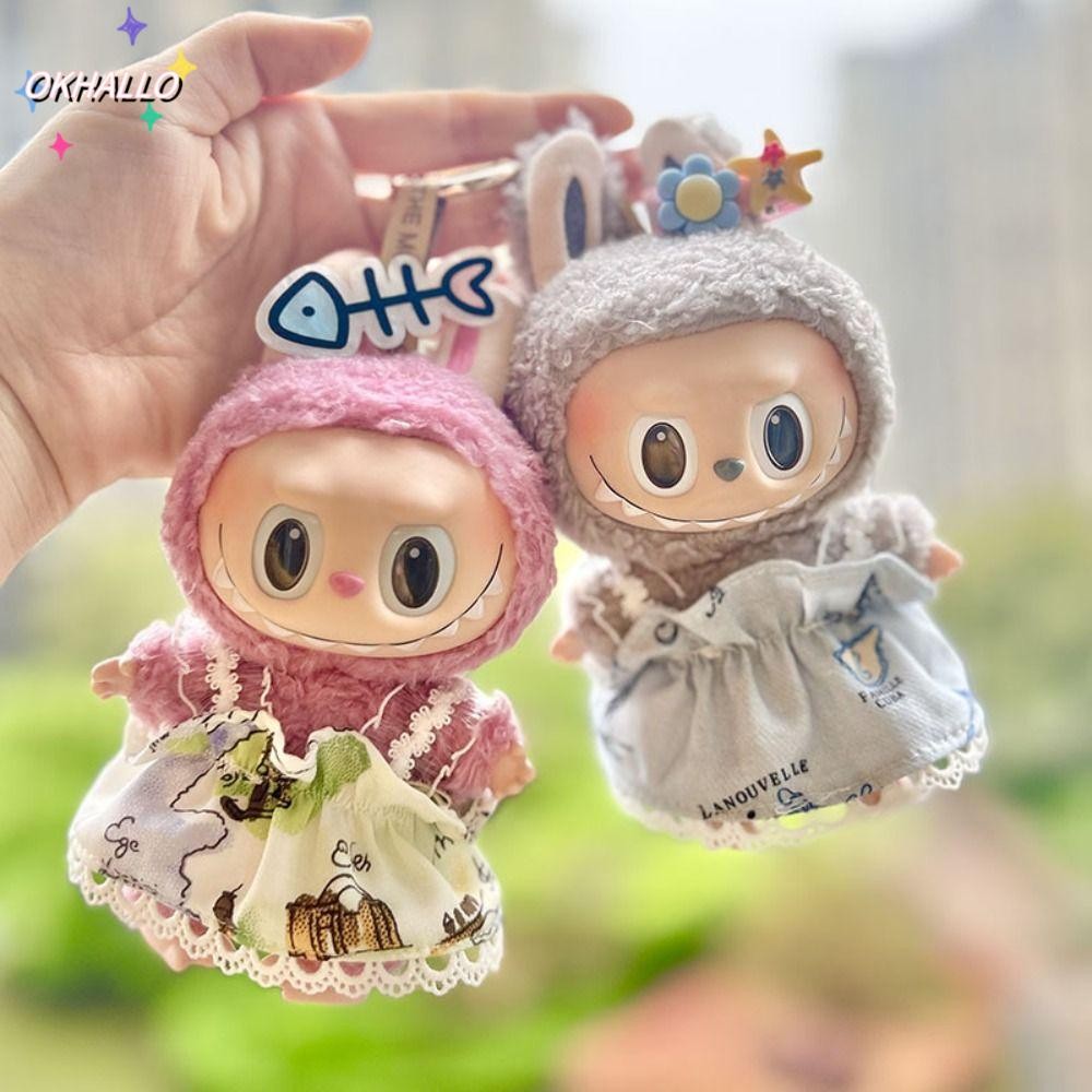OKHALLO Labubupu Dress Time Clothes, Rabbit Officer Clothes Cos Doll Labubu Doll Clothes, Only Selli