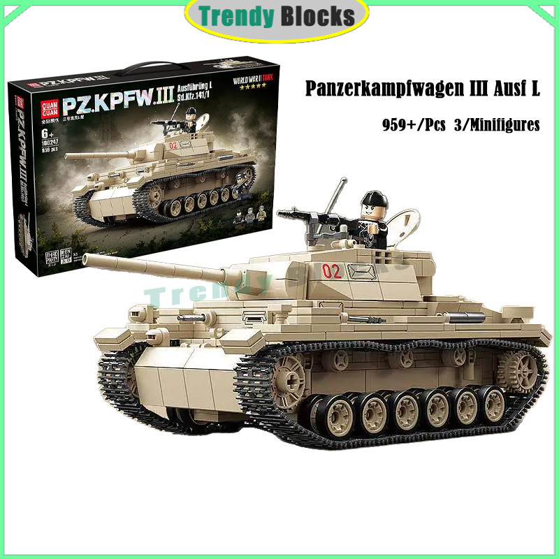 100247 Panzerkampfwagen III Ausf L WWII ถังบล็อกอาคาร Panzer III ของเล่นของขวัญสําหรับชาย