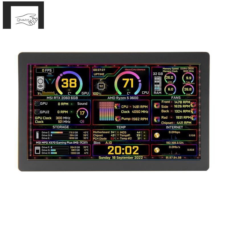 [qianaizi]จอแสดงผล IPS LCD ขนาด 5 นิ้ว CPU GPU RAM การตรวจสอบรองรับ AIDA64 แนวตั้งได้อย่างอิสระ