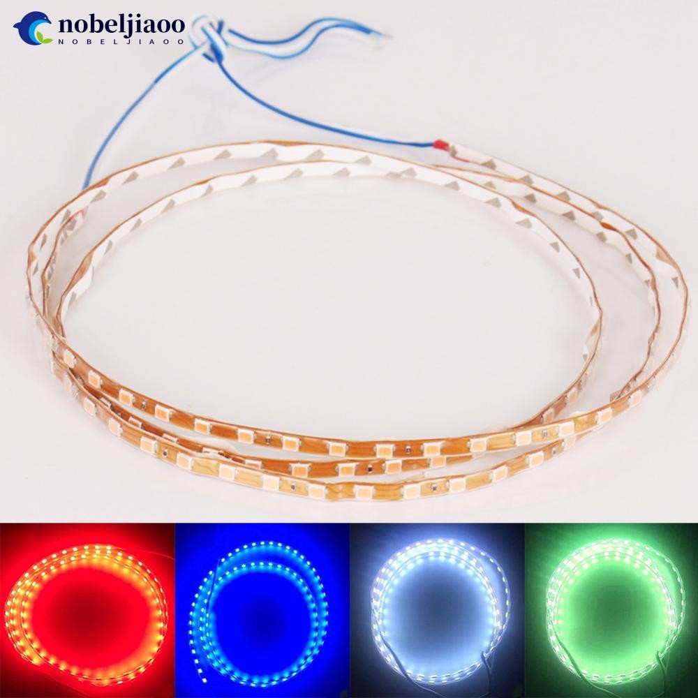 NOBELJIAOO 1 PC 60 ซม.LED Strip Light 60SMD 3528 เทปยืดหยุ่นเชือก Stripe Ray เทปโคมไฟภายในรถบรรยากาศ