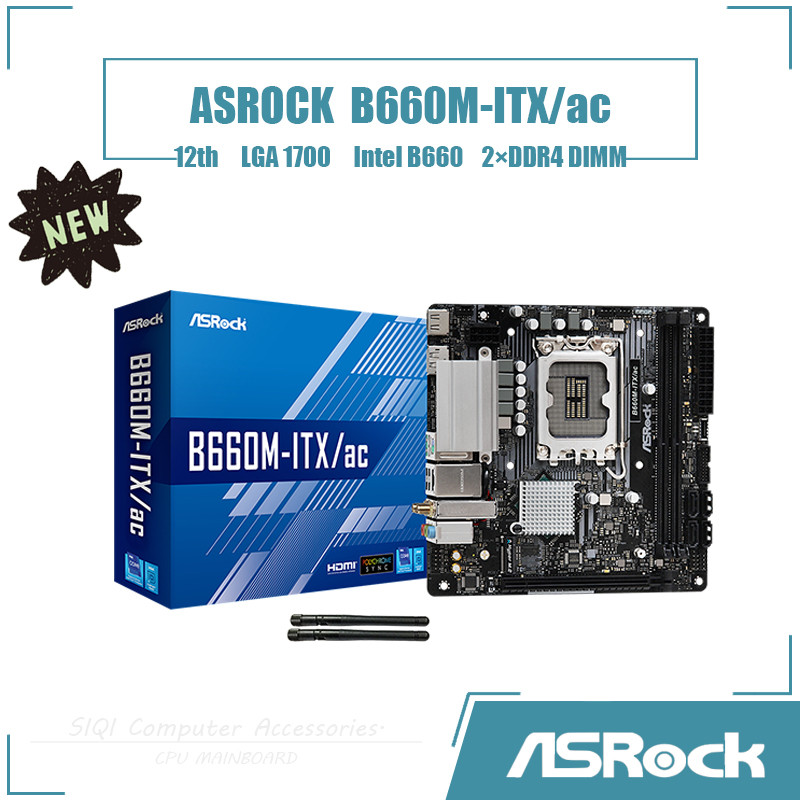 [ใหม่] เมนบอร์ด Asrock B660M-ITX/ac 2DDR4 DIMM Intel B660 LGA1700 เดสก์ท็อปเมนบอร์ด