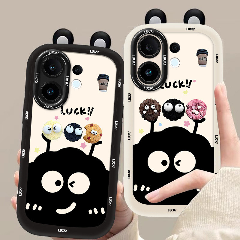 สําหรับ Vivo V70 X200 FE X300 Pro กรณี Vivo V50 V40 Pro Anti-Drop บิสกิต Briquette เคสโทรศัพท์หูสามมิติรวมทุกอย่าง