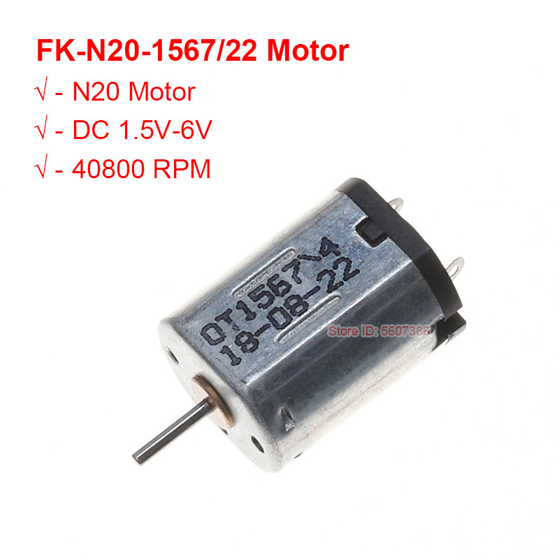 Mini N20 มอเตอร์ DC 3.7V 5V 6V 40800RPM ความเร็วสูงคาร์บอนแปรงมอเตอร์ Mini 10 มม.* 12 มม.เครื่องยนต์แม่เหล็กสําหรับ RC สล็อตรถของเล่น