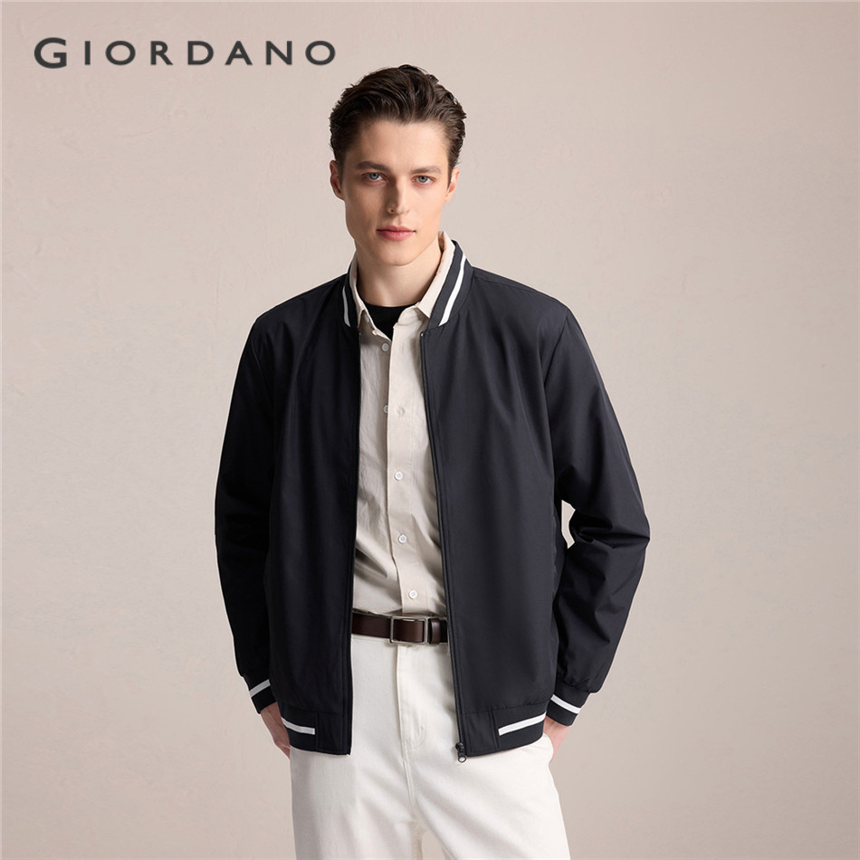 GIORDANO MEN Contrasting collar bomber jacket 13074826