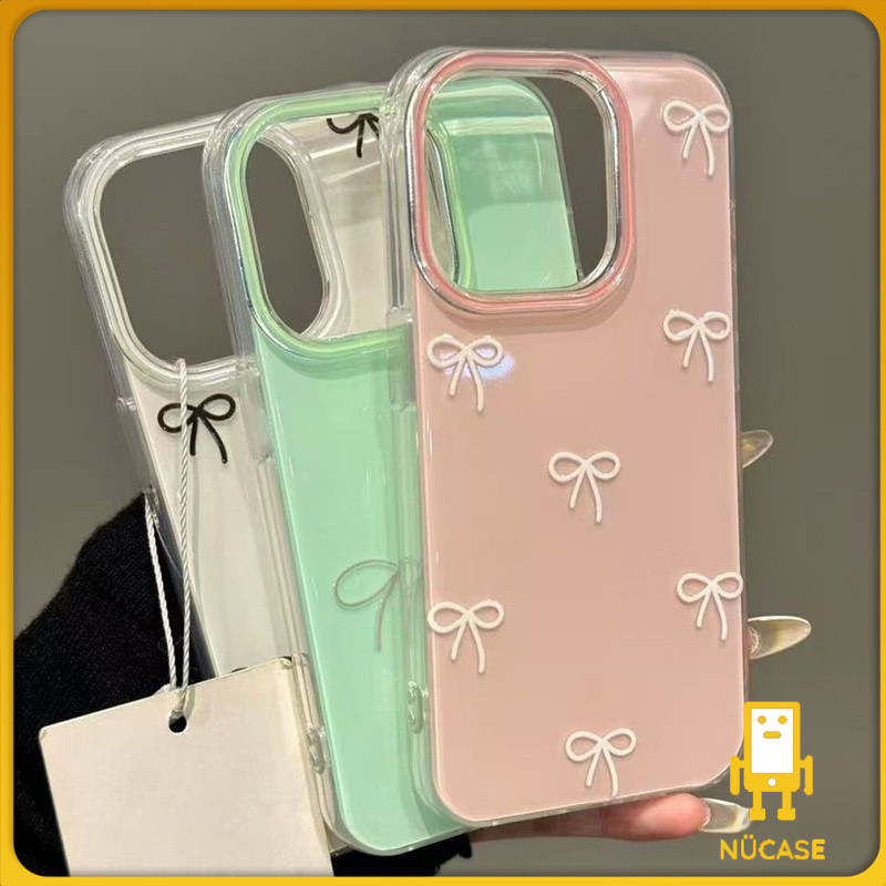 เคสไอโฟน11 โรแมนติกโบว์ผูกโบว์น่ารักใหม่ IMD นุ่ม สำหรับ iPhone 16 11 13 15 Pro 16 13 15 14 11 12 Pro Max 16 14 15 Plus