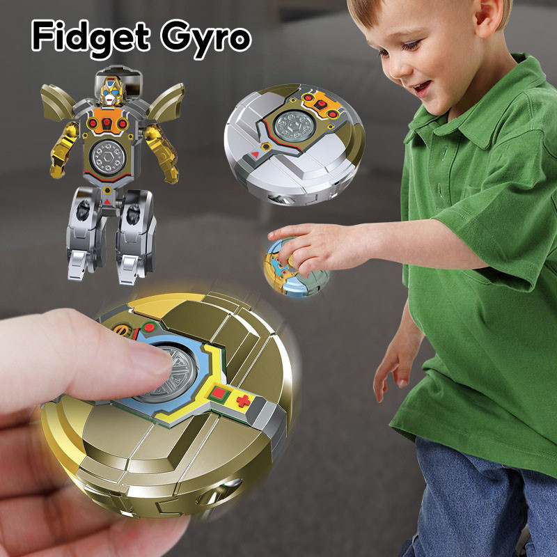หุ่นยนต์สปินเนอร์ 2in1 สลับรูปร่างได้อย่างอิสระ Fidget Gyro ของเล่นของขวัญสําหรับเด็ก