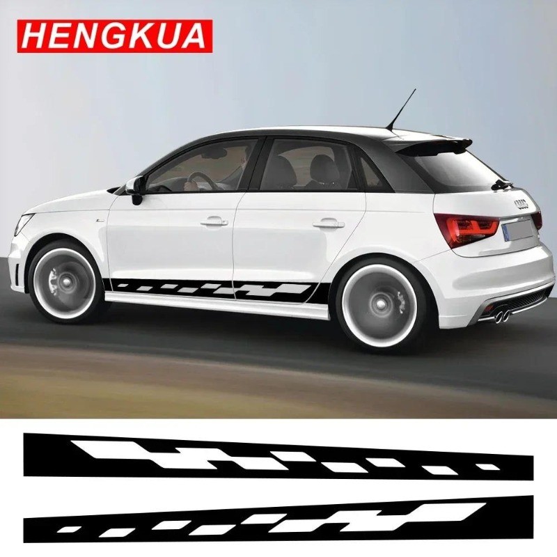 2 ชิ้นประตูรถไวนิลฟิล์ม Decal สติกเกอร์กราฟิกภายนอกอุปกรณ์เสริมสําหรับ Audi A1 8X GB 8XF 8XA GBA Spo