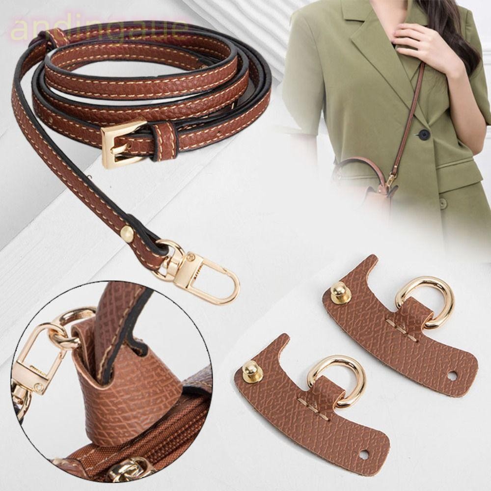 สายหนังแท้ ANDIN ออกแบบสำหรับ Longchamp พร้อมหัวกระดุมคล้องสะดวก
