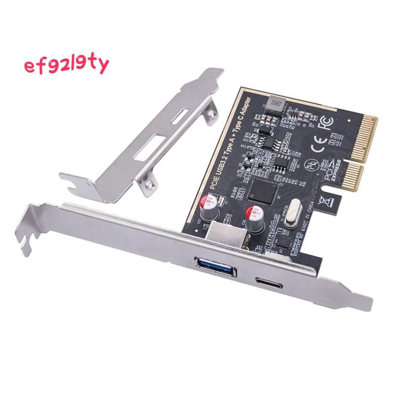 PCIE USB 3.2 GEN2 10G + ประเภท C 10G อะแดปเตอร์ PCI Express X4 การ์ดขยาย Riser ASM1142 ชิปคอนโทรลเลอ
