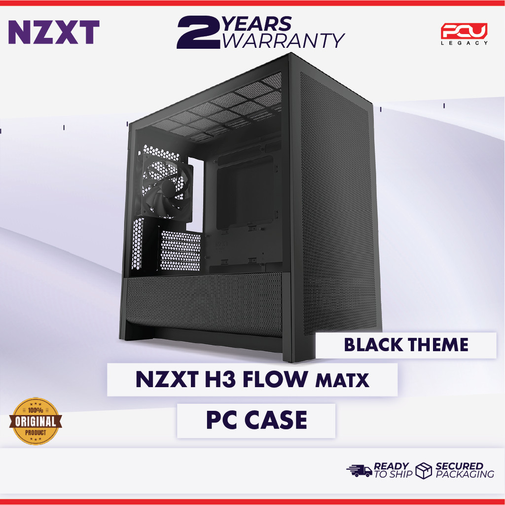 NZXT H3 FLOW MATX CASE - สีดํา