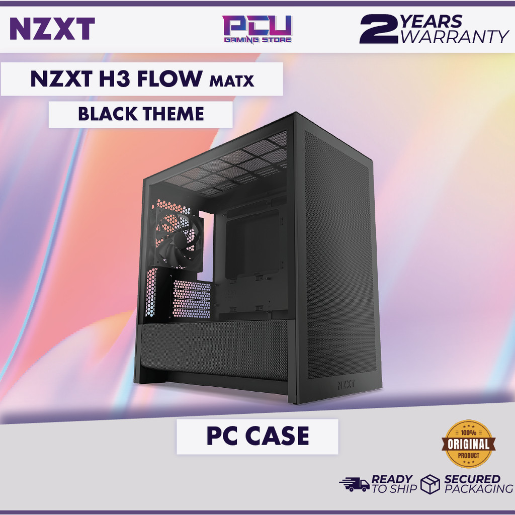 NZXT H3 FLOW MATX CASE - สีดํา