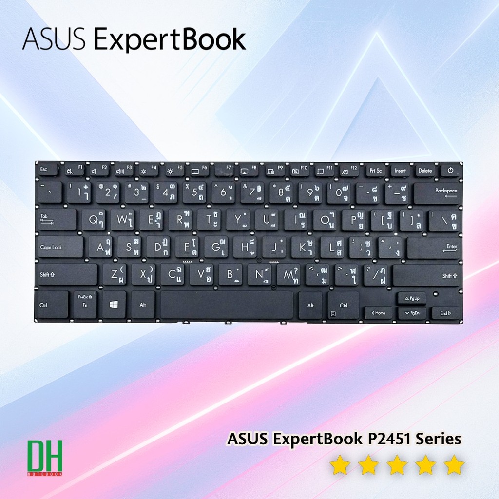 อะไหล่ OEM คุณภาพสูง คีย์บอร์ด ASUS ExpertBook P2451, P2541 Series เปลี่ยนซ่อมโน๊ตบุ๊ค TH‑US พร้อมส่
