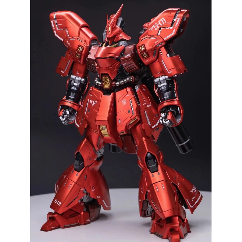 Taipan Electroplating Sazabi MG1: 100 Sand 6631S ประกอบ Mecha รูปของเล่นไฟหน้าสติกเกอร์น้ํา