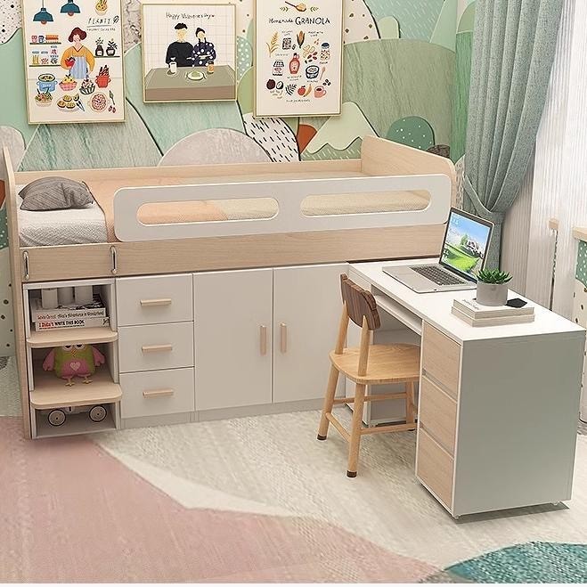 เตียงชั้น2รวมกันกับตู้เก็บของและโต๊ะเตียงสองชั้นเตียงสองชั้นเด็กเตียงสองชั้นแม่เด็กผู้ใหญ่เตียงล่างบนขนาดใหญ่