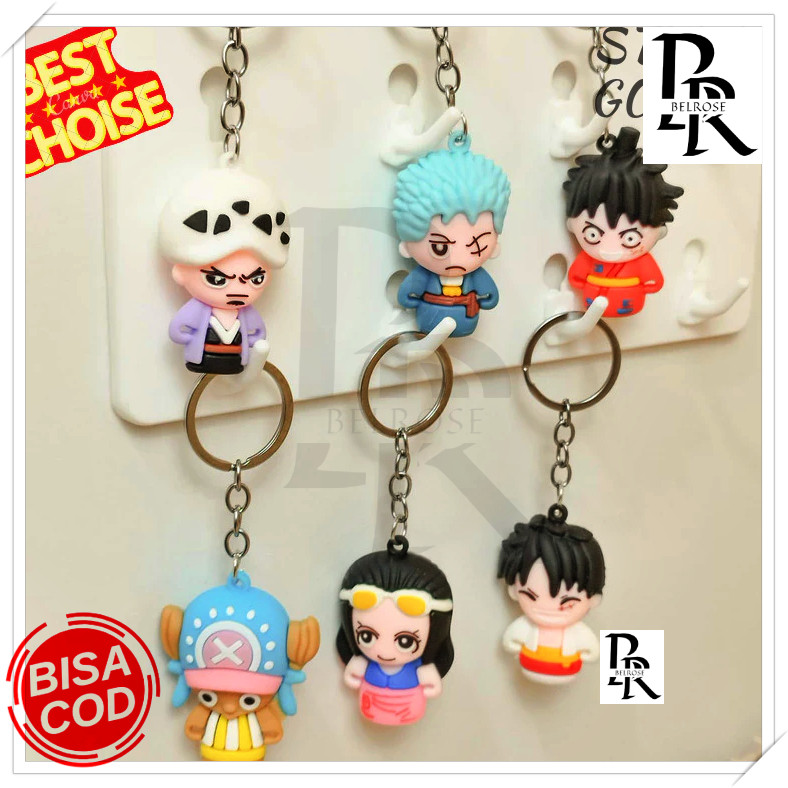 GANTUNGAN LUXSCENT ANIME-SHAPED KEYCHAIN ONE PIECE LUFFY ZORO ROBIN USOPP SANJI KEY CHAIN พวงกุญแจแห