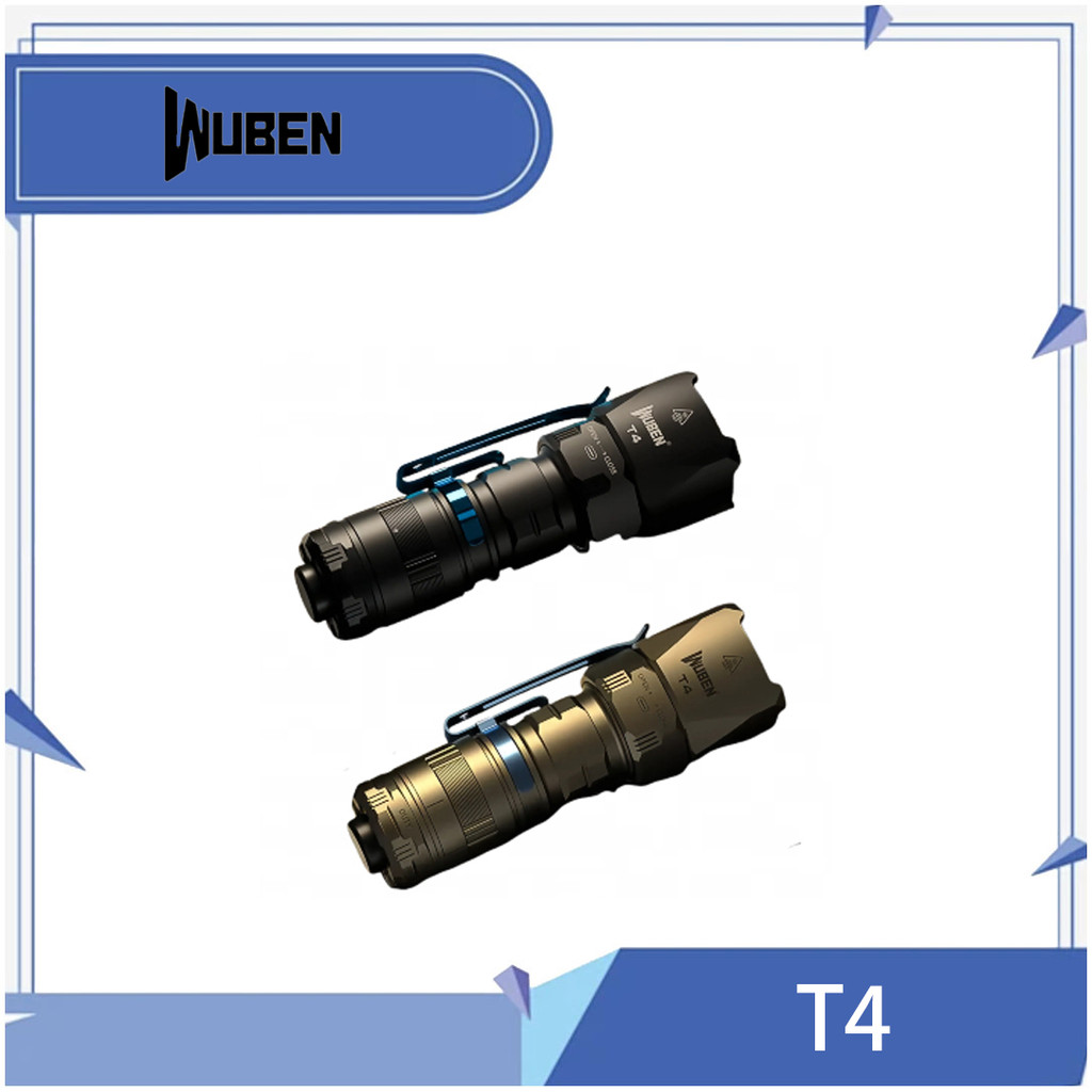 ไฟฉาย Wuben T4 ขนาดกะทัดรัด โหมดเลือกโรตารี 850 Lumens พร้อม USB-Ccharging พกพาสะดวกและให้ความสว่างส