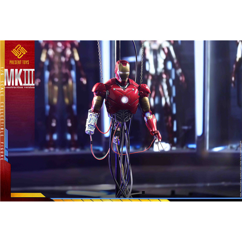 [Collection Boutique] Ready Stock PRESENT TOYS 1/6 Iron Man Collection Series MK-3 Paralysis Battle 