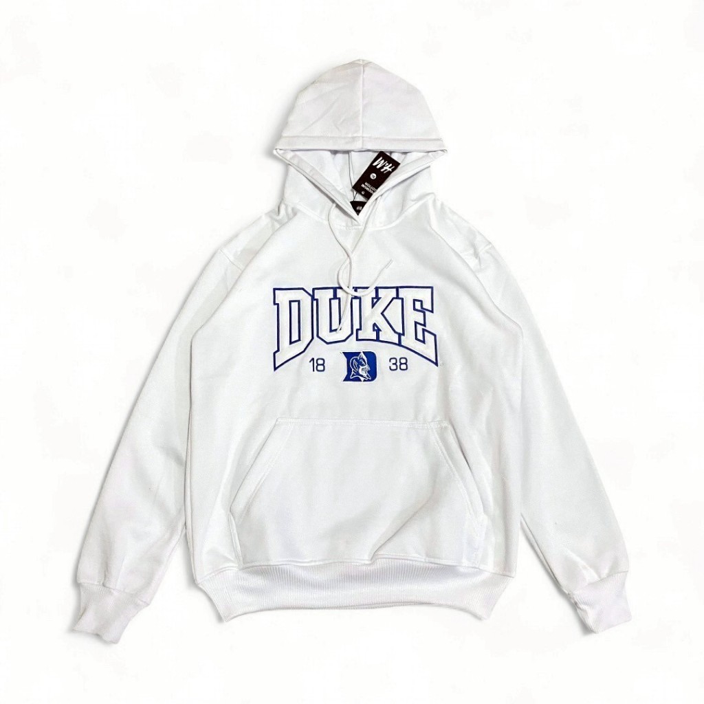 DUKE 1838 WHITE UNIVERSITY HOODIE SWETER FULL TAG & LABEL
