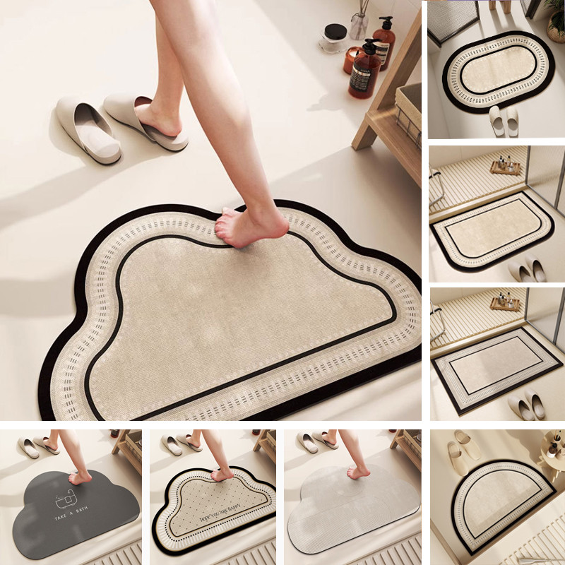 พรมห้องน้ํา 40X60CM พรมเช็ดเท้า ดูดซับน้ำเร็ว กันลื่นดีเยี่ยมวางหน้าห้องน้ำ ห้องครัว