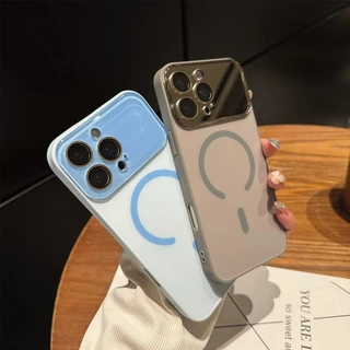 17 Design Large Window/TPU soft case/Titanium Grey เคส เข้ากันได้กับ iPhone 17 16 15 14 13 12 Pro Max case แม่เหล็ก