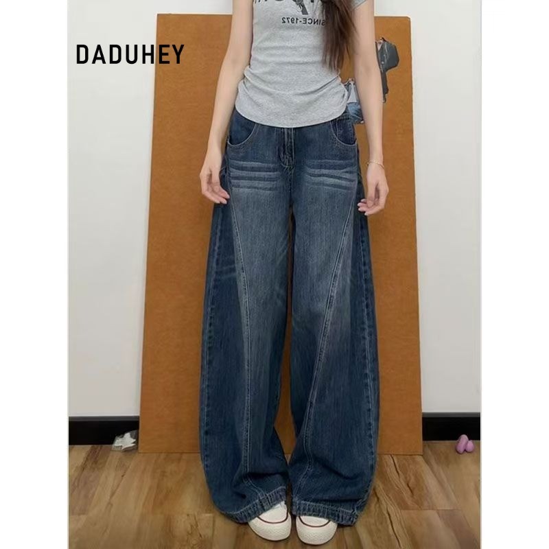 DaDuHey Machete Jeans Women's American Retro Street Style Drooping Slimming Pear-Shaped Small Man