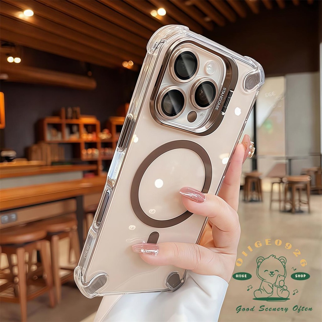 Anti drop อะคริลิคโปร่งใสวงเล็บแม่เหล็กเคสโทรศัพท์ iphone16 Pro Max 15 14 13 12 สําหรับ iPhone กรณีซิลิโคน soft shell TPU กันกระแทก