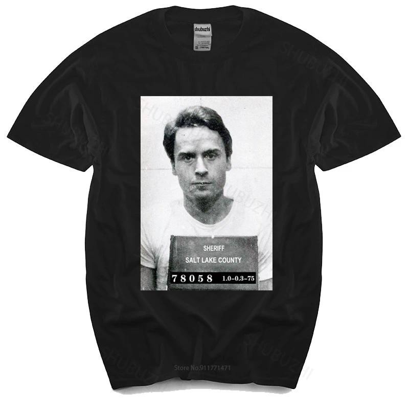 COD ผู้ชายสีดํา T เสื้อยูโรขนาด Man ลูกเรือคอเสื้อยืด Boardrippaz T เสื้อ Ted Bundy Mugshot Manson D