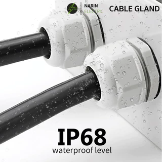 (ยกถุงราคาส่ง) เคเบิ้ลแกลน Cable Gland เคเบิลแกน ขาว ดำ PG7,PG9,PG11,PG13.5,PG16,PG19,PG21,PG25,PG29 กันน้ำ IP68