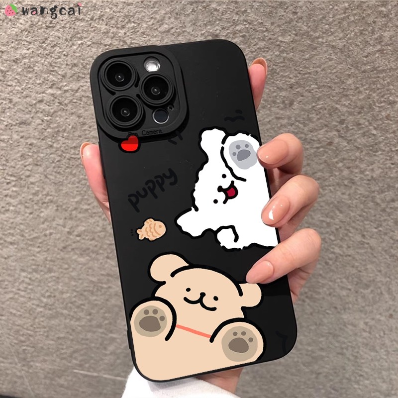 สําหรับVivo Y600 Y500 Y500i Y400 Y51 Y31 Y31D Y21D Y21 Y11D Y11 Y05 Y60 Y60M T5X T4 Proเคสโทรศัพท์น่ารักสายสุนัขลูกสุนัขปลาการ์ตูนรักปลอกหัวใจFrostedกรณีนุ่มLov