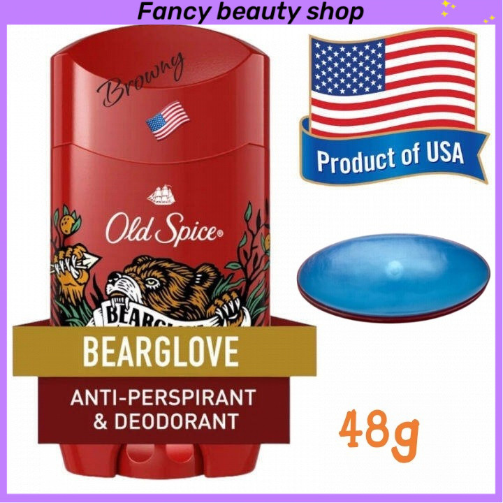 【in stock】หอมสะอาดOld Spice โรลออน ระงับกลิ่นกาย ของแท้ 100% Bearglove สีฟ้า 48g/ Captain สีขาว 73g/ Swagger สีขาว 73g
