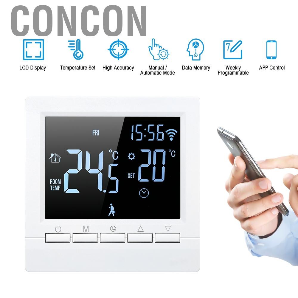 Concon Concon-th Wi-Fi Smart Thermostat Digital Controller App Control LCD Display Week Week Week เค