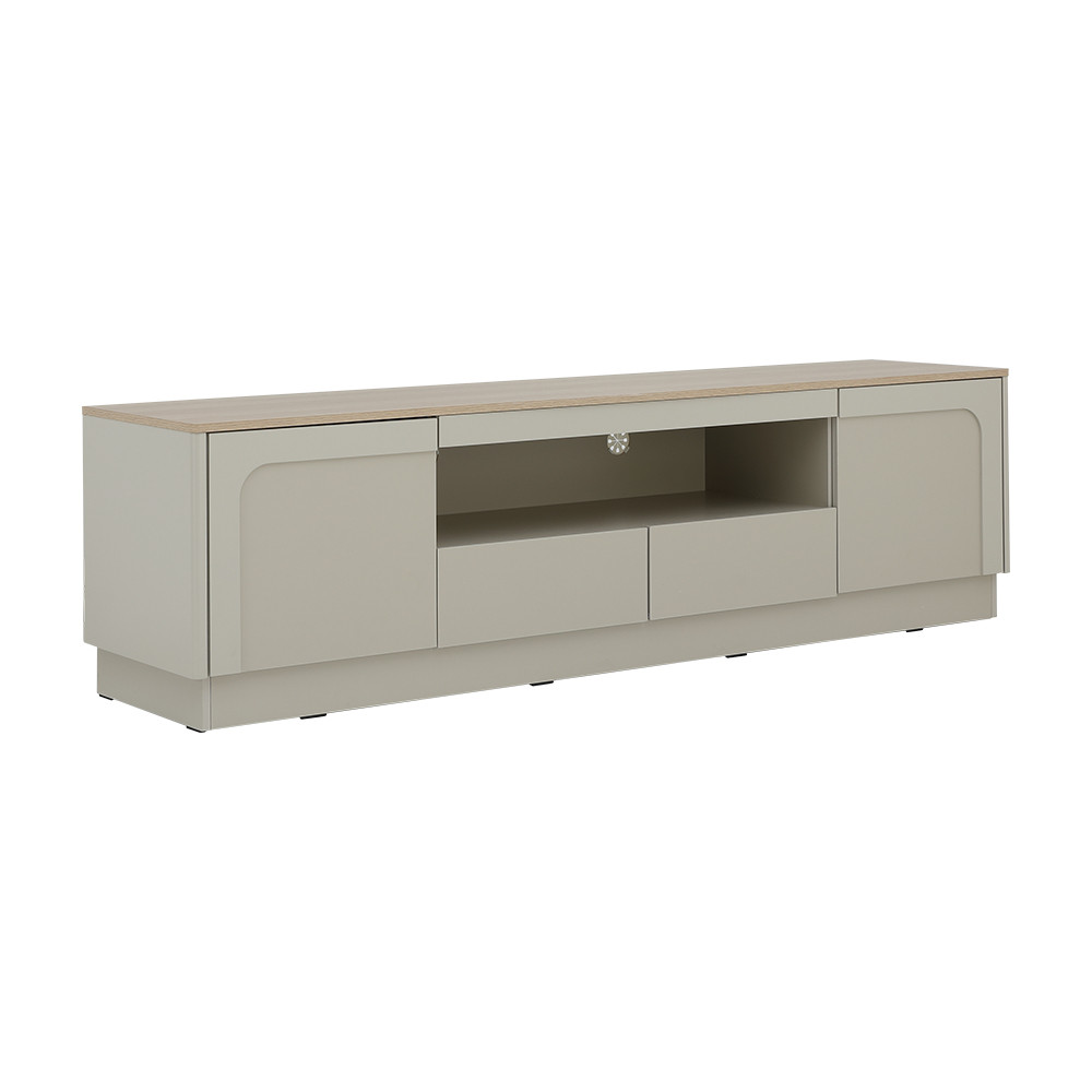 INDEX LIVING MALL ตู้วางทีวี รุ่นเมลเบิร์น ขนาด 200 ซม. - สีหินทราย/เลอบาน่า โอ๊ค