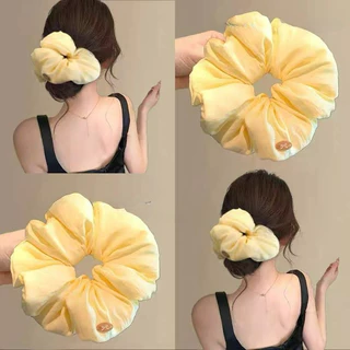 Scrunchies ยางรัดผมขนาดใหญ่ สไตล์หวาน เครื่องประดับผม 4 ชิ้น