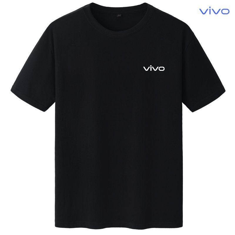 ใหม่ Vivo Workwear เสื้อยืดแขนสั้นคอกลม ทำจากผ้าฝ้ายแท้สำหรับฤดูร้อน พิมพ์ตามแบบที่ต้องการ