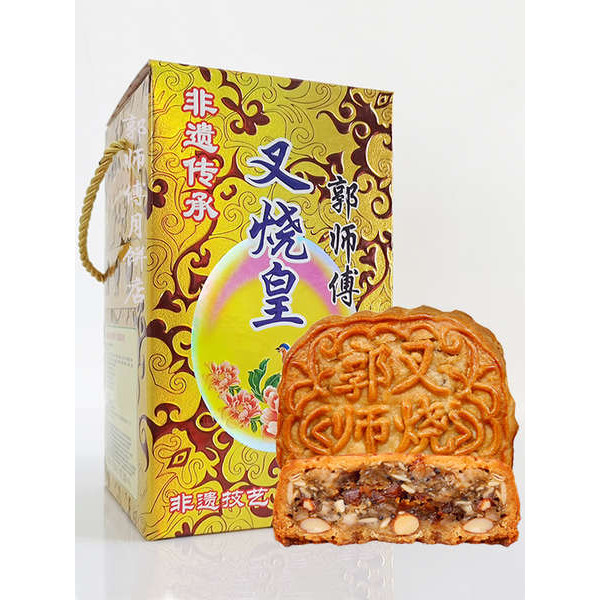 ♬ร้านเค้กดวงจันทร์ Guo Shifu Huizhou พิเศษแบบดั้งเดิมเก่ากวางตุ้งขนมทํามือห้าช่องทางบาร์บีคิวหมูจักร