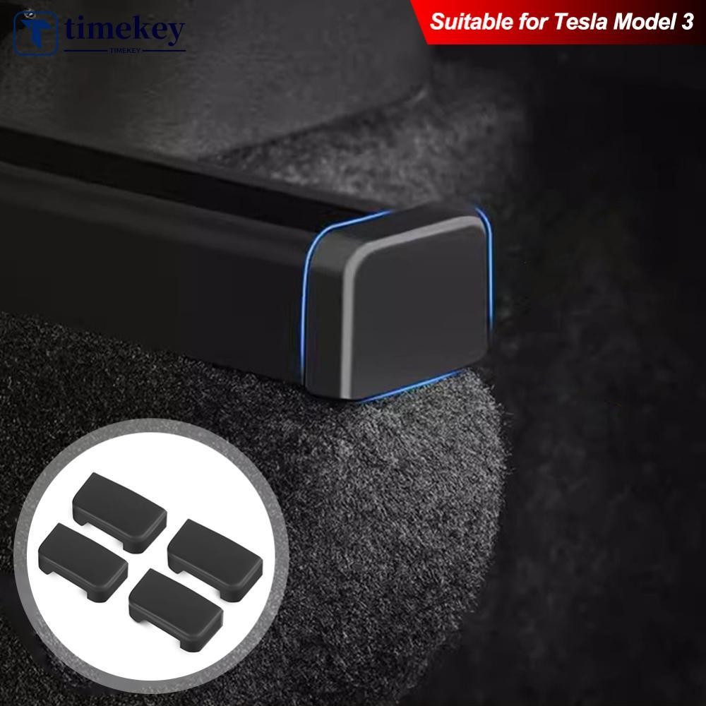 TME 4pcs รถที่นั่งด้านหลัง End Rail Protector เบาะหลังสไลด์ป้องกัน Anti-kick สําหรับ Tesla รุ่น 3 Y 