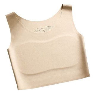 เสื้อกั๊กสปอร์ตผสมรองพื้นผิวหายใจสะดวกกระชับรูปร่างอกใหญ่ดูผ…