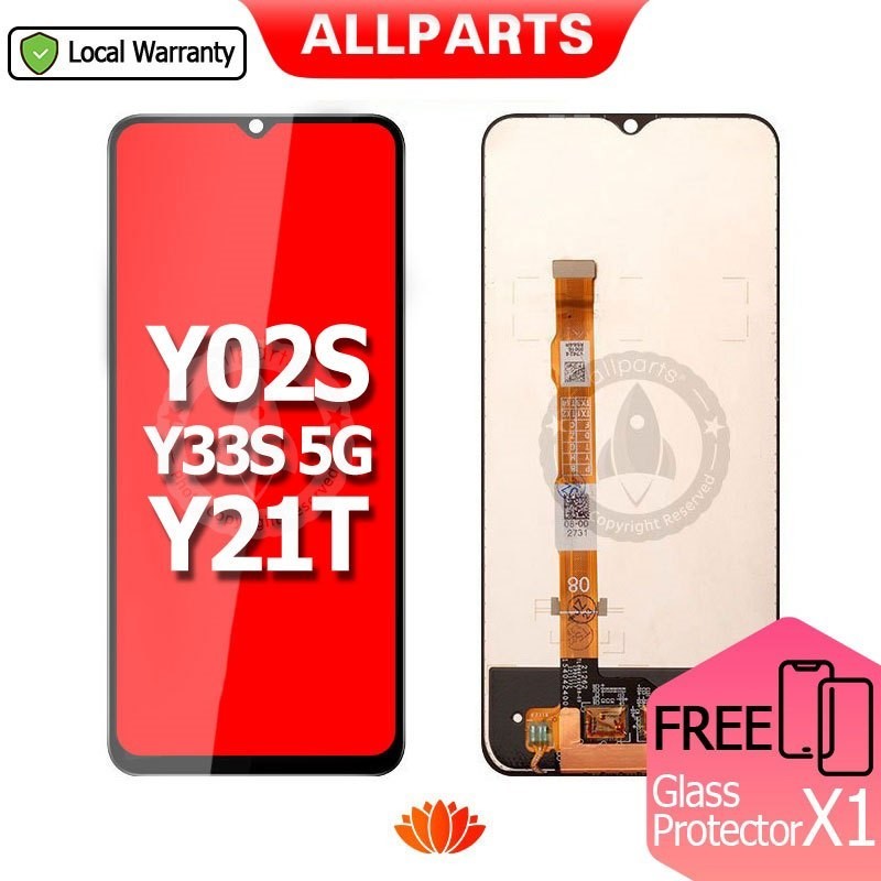 Allparts 6.51 สําหรับ VIVO Y21T Y33s 5G Y02s LCD Touch Screen Digitizer เปลี่ยน V2111 V2110